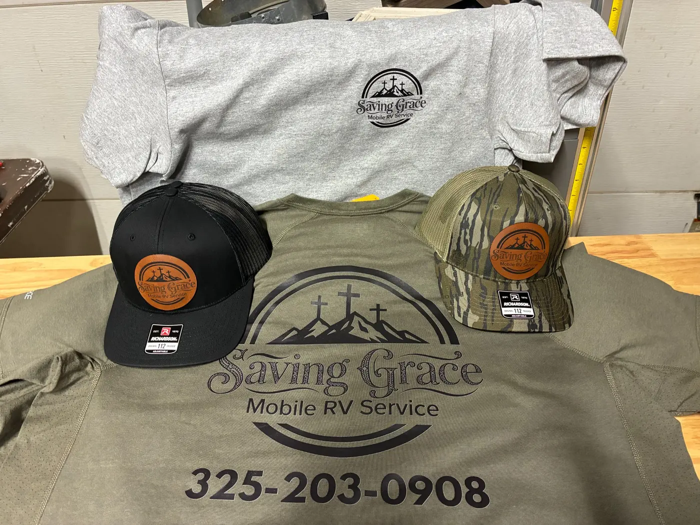 Custom company shirts and caps